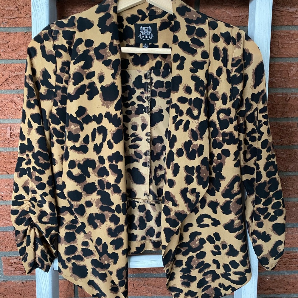 Animal Print Cropped Blazer